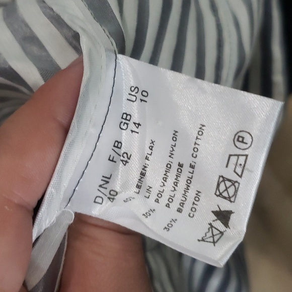 Frank Walder Vintage Gray & White Striped Blazer Size 10 - Picture 7 of 7